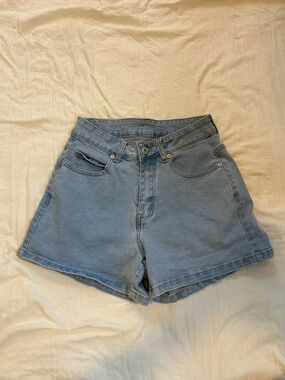 High-Waisted Light Blue Denim Shorts